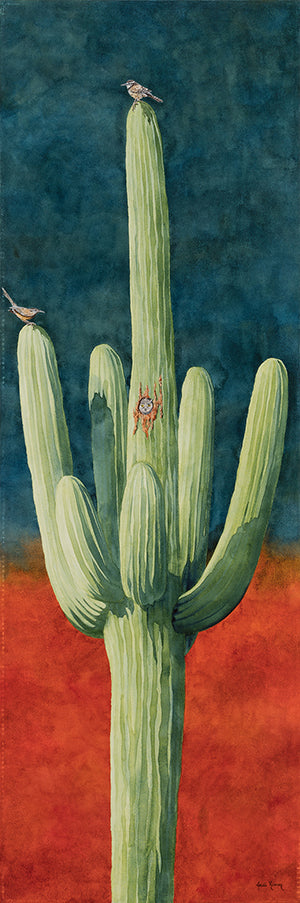 Desert Sentries I - Saguaro Cactus Watercolor Painting