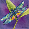 The watercolor painting Dragonfly. The painting features a dragonfly on a leaf.