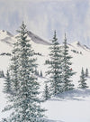 Pure White watercolor painting by Heidi Rosner, featuring a winter landscape
