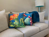 The Ahead of Its Time and Fruit of the Opuntia decorative pillows on a couch
