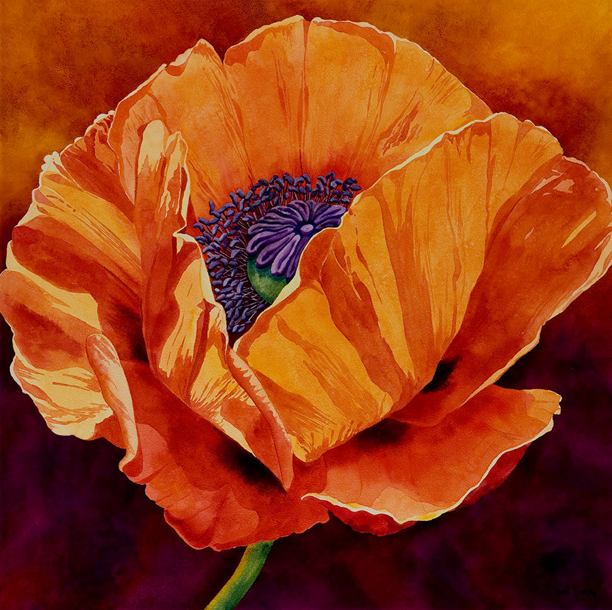 The original Brilliant Bloom watercolor painting for reference