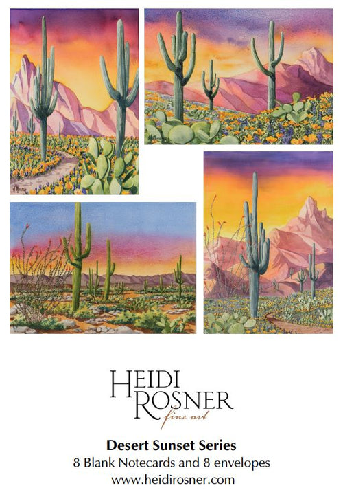 Desert Sunset Series notecards