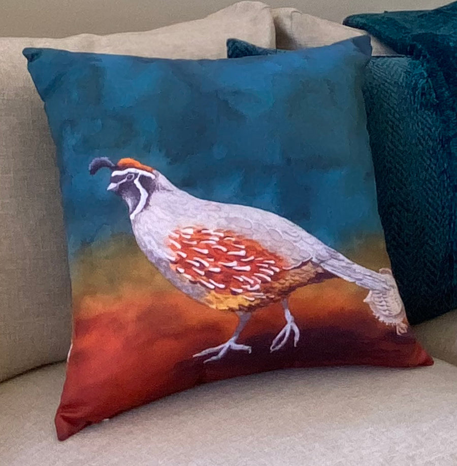 Follow the Leader decorative pillow on a couch