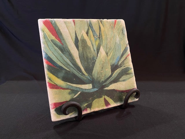 Agave 4 trivet on an iron stand