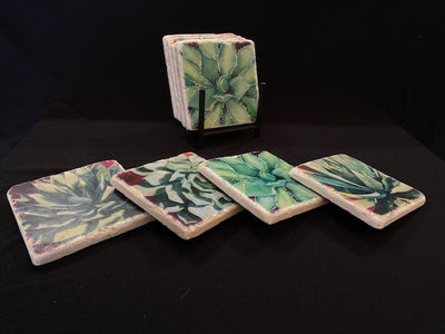 The full Succulent collection of coasters